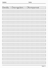Caligrafia in griglia imparare lo Spagnolo25