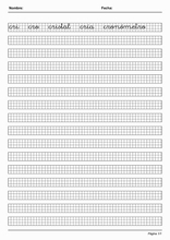 Caligrafia in griglia imparare lo Spagnolo86