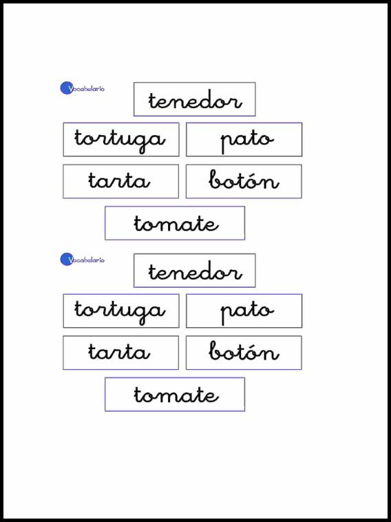 Attività per bambini Vocabolario per imparare lo Spagnolo 21 Vocabolario per imparare lo Spagnolo 21