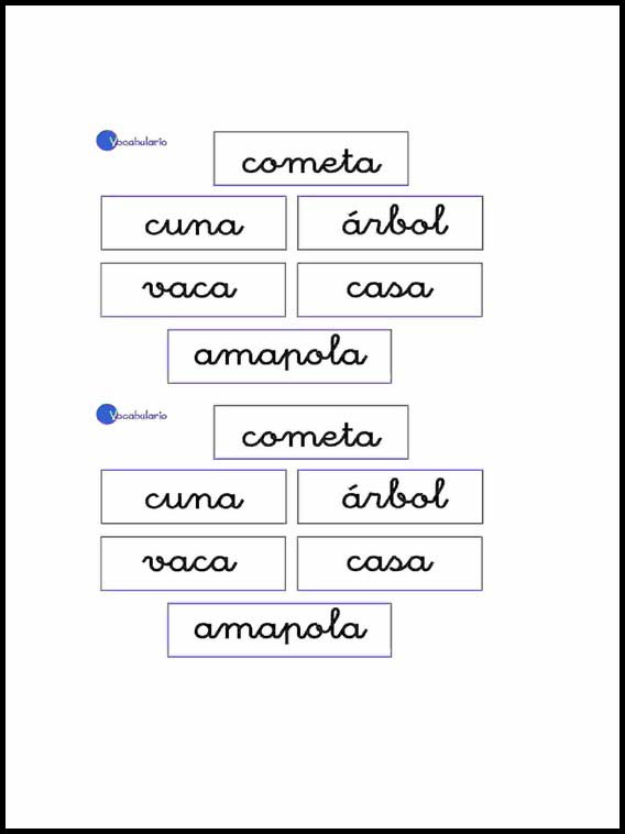 Vokabular for å lære Spansk 1