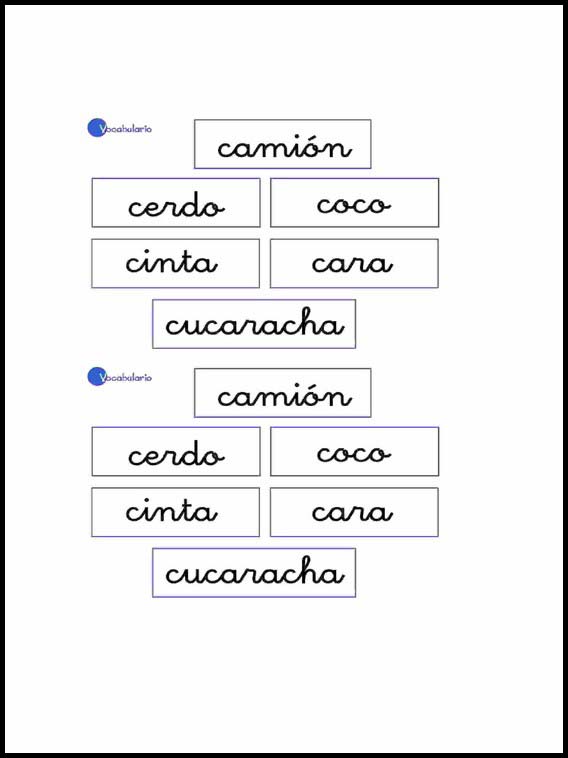 Vokabular for å lære Spansk 3