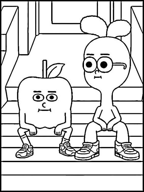 Coloring Book Apple and Onion 12online