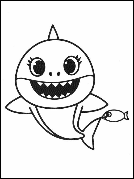 Dibujos Faciles para Colorear Baby Shark 3