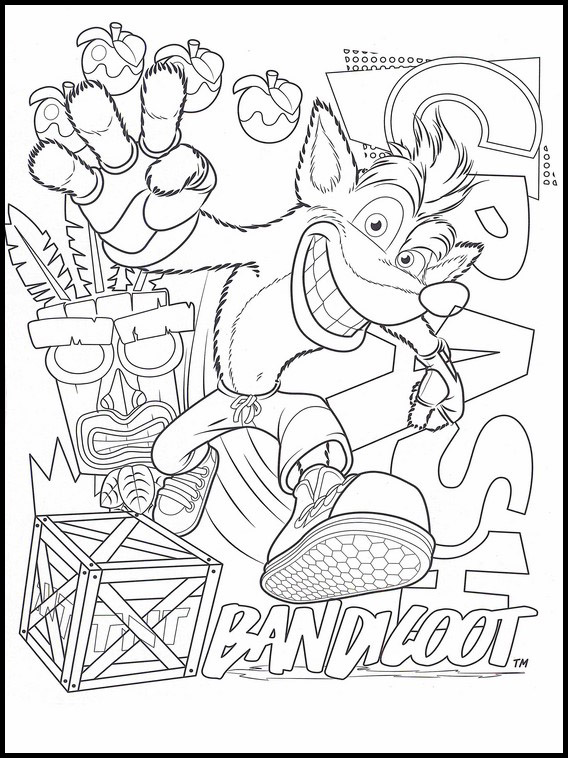 Dibujos Faciles para Colorear Crash Bandicoot 3