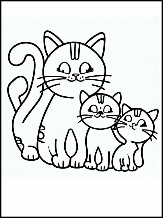 Fargeleggingsbok for Barn Katt - Dyr 4 Katt - Dyr 4