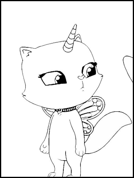 Desenho de kitty unicorn para colorir