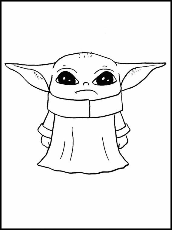 Dibujos para Colorear Mandalorian Baby Yoda 7