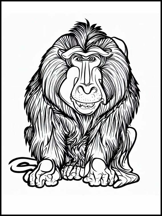 Fargelegging for Barn Mandrill - Dyr 1 Mandrill - Dyr 1