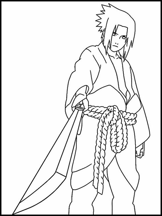 Desenhos fáceis para colorir Sasuke Uchiha 11