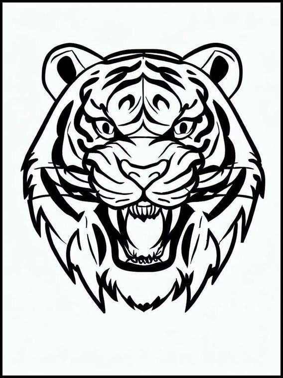 Fargeleggingsbok for Barn Tiger - Dyr 4 Tiger - Dyr 4
