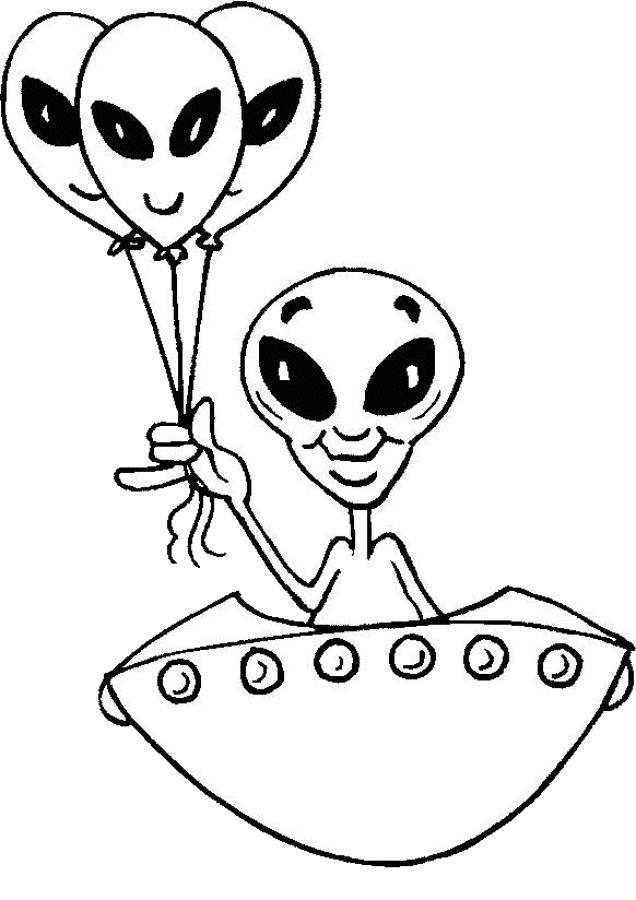 Desenhos de Aliens para Imprimir e Colorir
