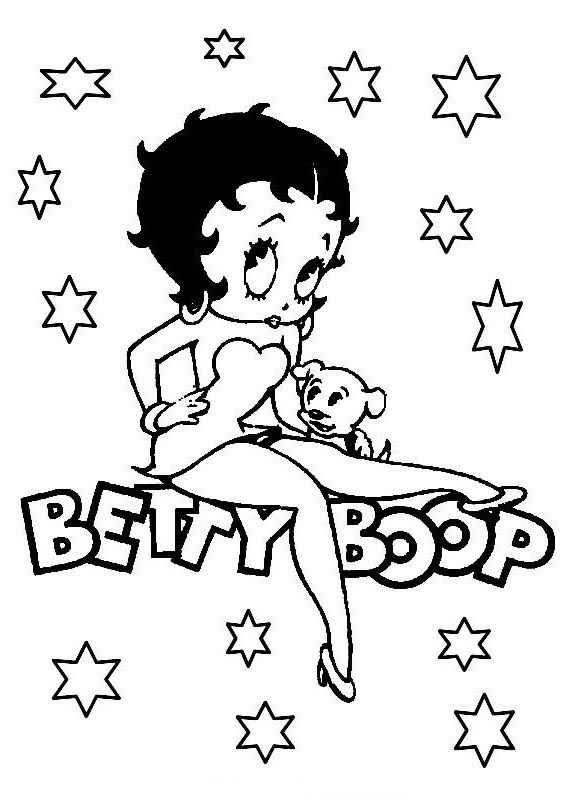 Helposti tulostettavat värityssivut lapsille Betty Boop 11
