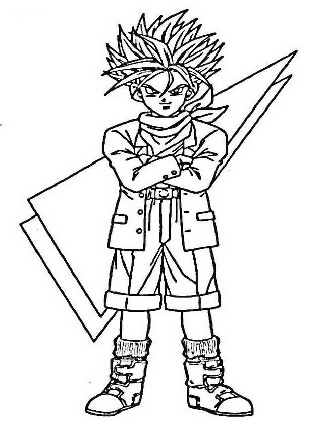 Desenhos para colorir de Dragon Ball Z Trunks - divertidos e