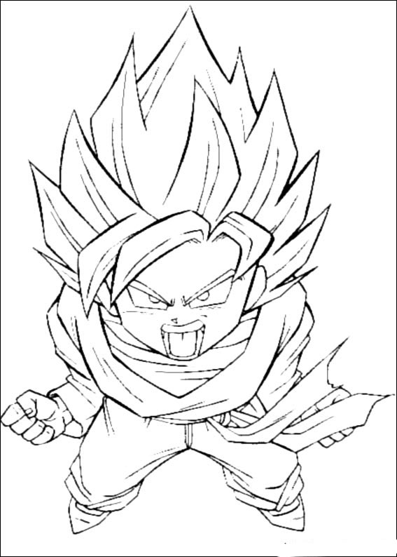 Desenhos simples para colorir para crianças de dragon-ball-z, grátis, para  baixar - Dragon Ball Z - Just Color Crianças : Páginas para colorir para  crianças