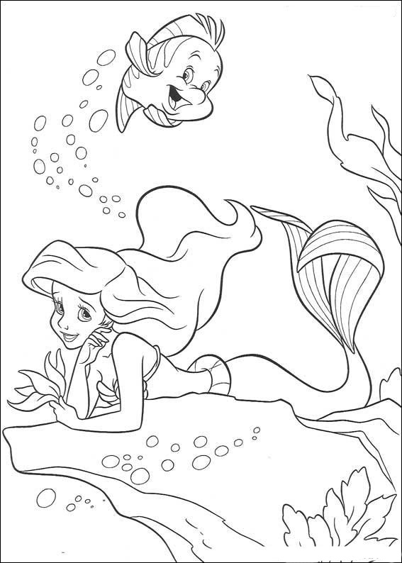 Dibujos para Colorear La Sirenita 7