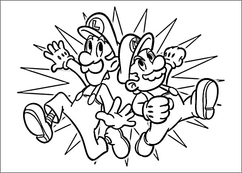 mario bros free printable coloring pages