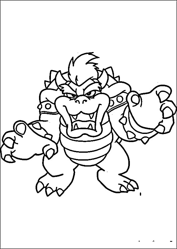 mario bros coloring pages bowser