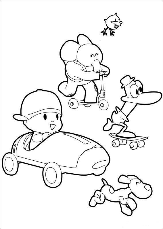 Desenhos de Pocoyo para colorir, jogos de pintar e imprimir