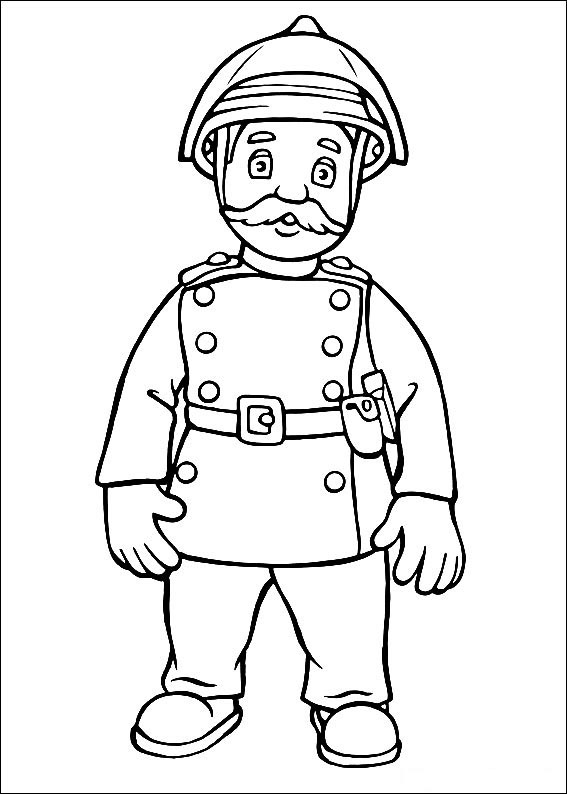 Handsome Fireman Sam Coloring Page Coloringplus Colouring Pages  แฟนไทย