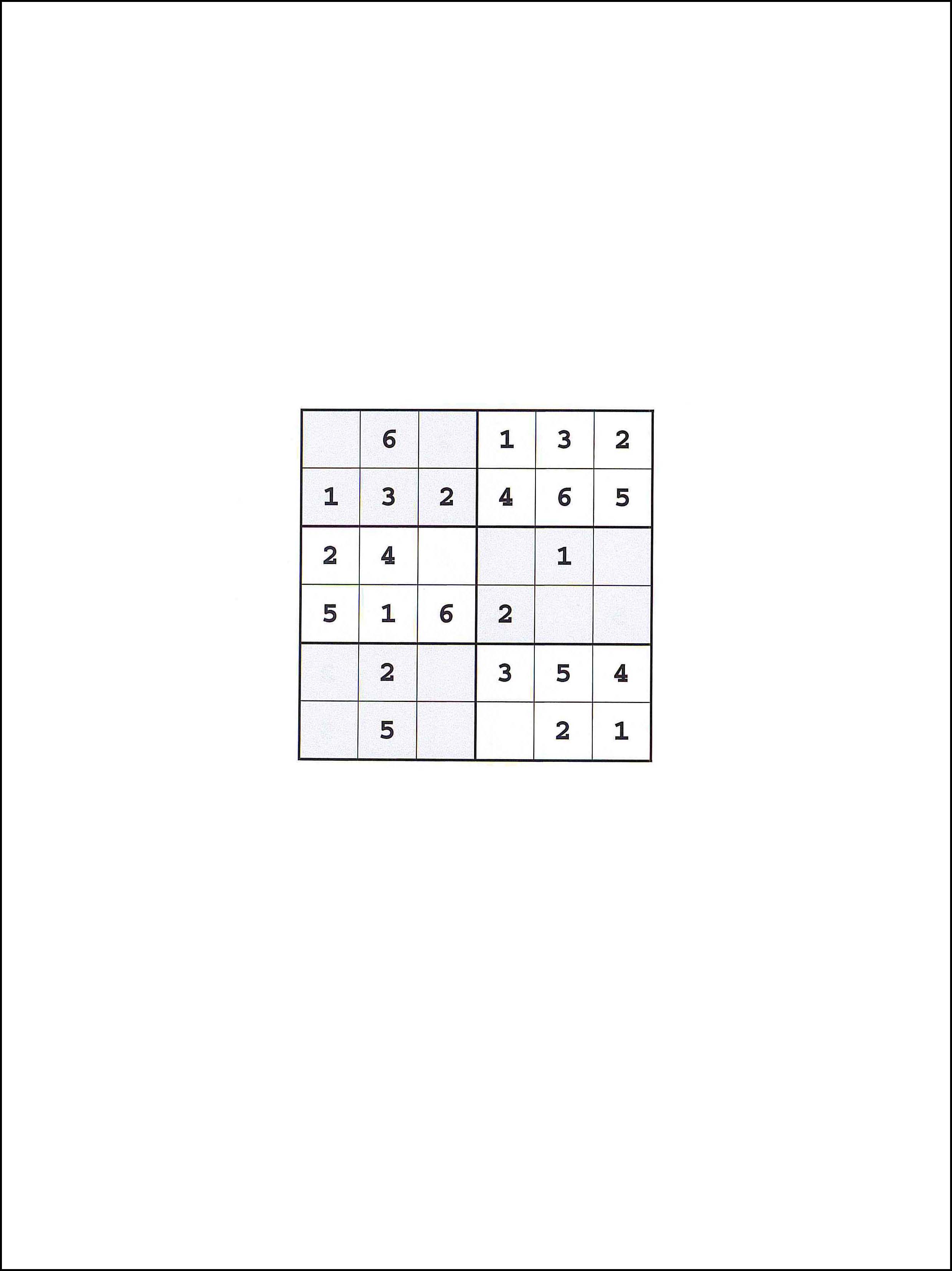 Sudoku 6x6 100
