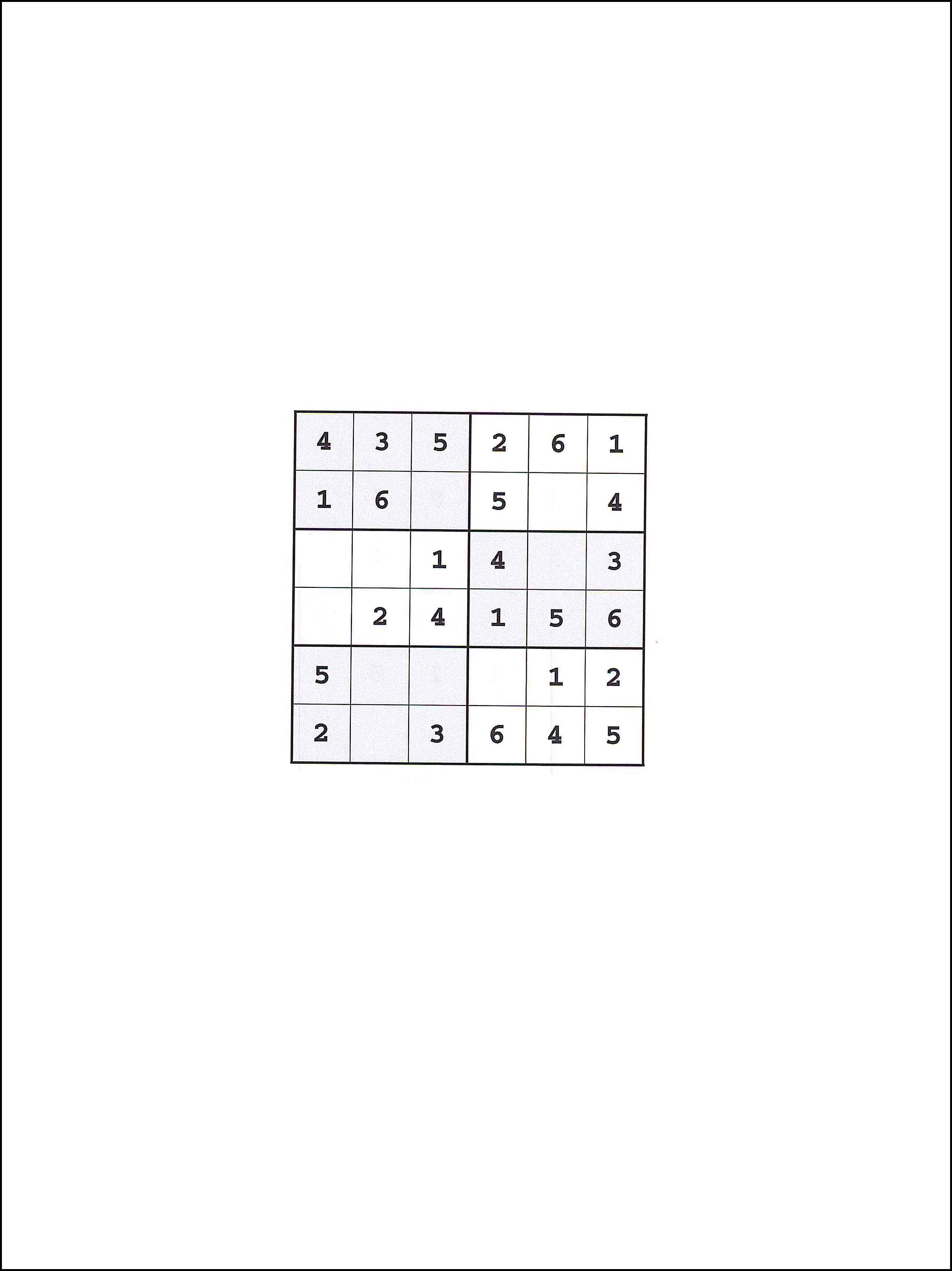 Sudoku 6x6 105