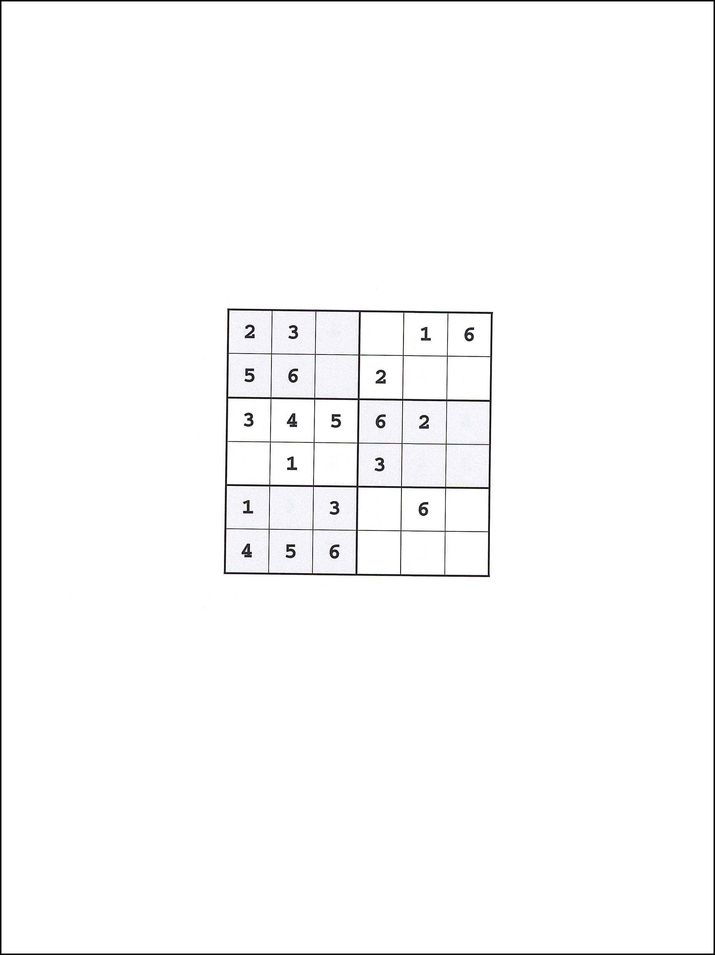 Sudoku 6x6 16