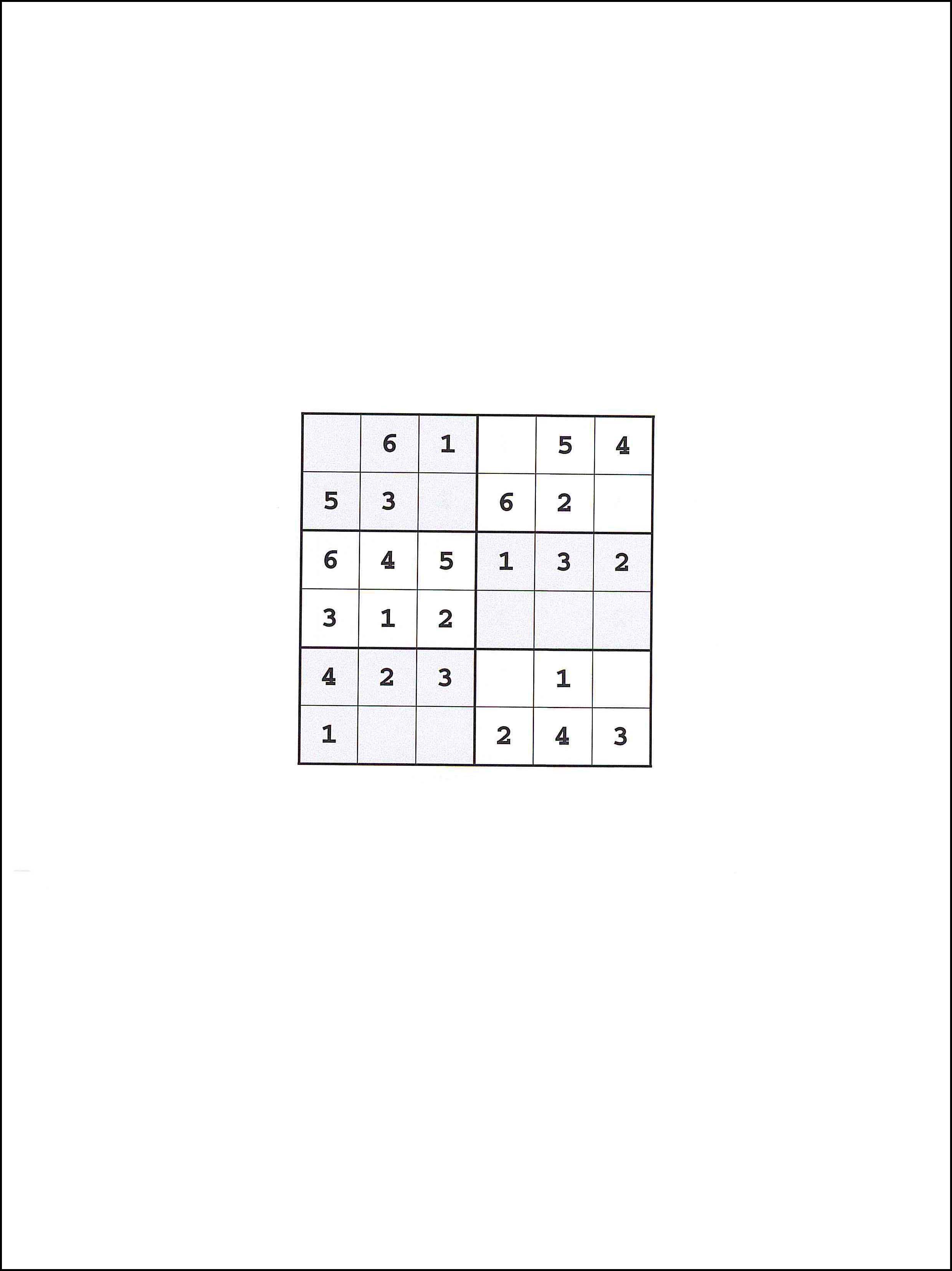 Sudoku 6x6 5