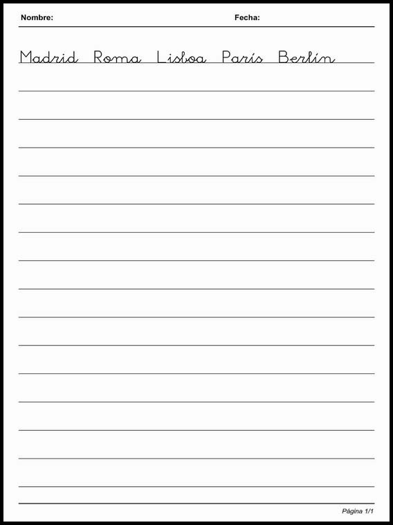 Caligrafia em linhas para aprender Espanhol 47