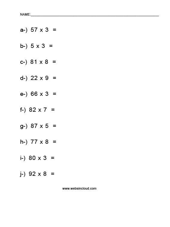 Multiplicações simples 11