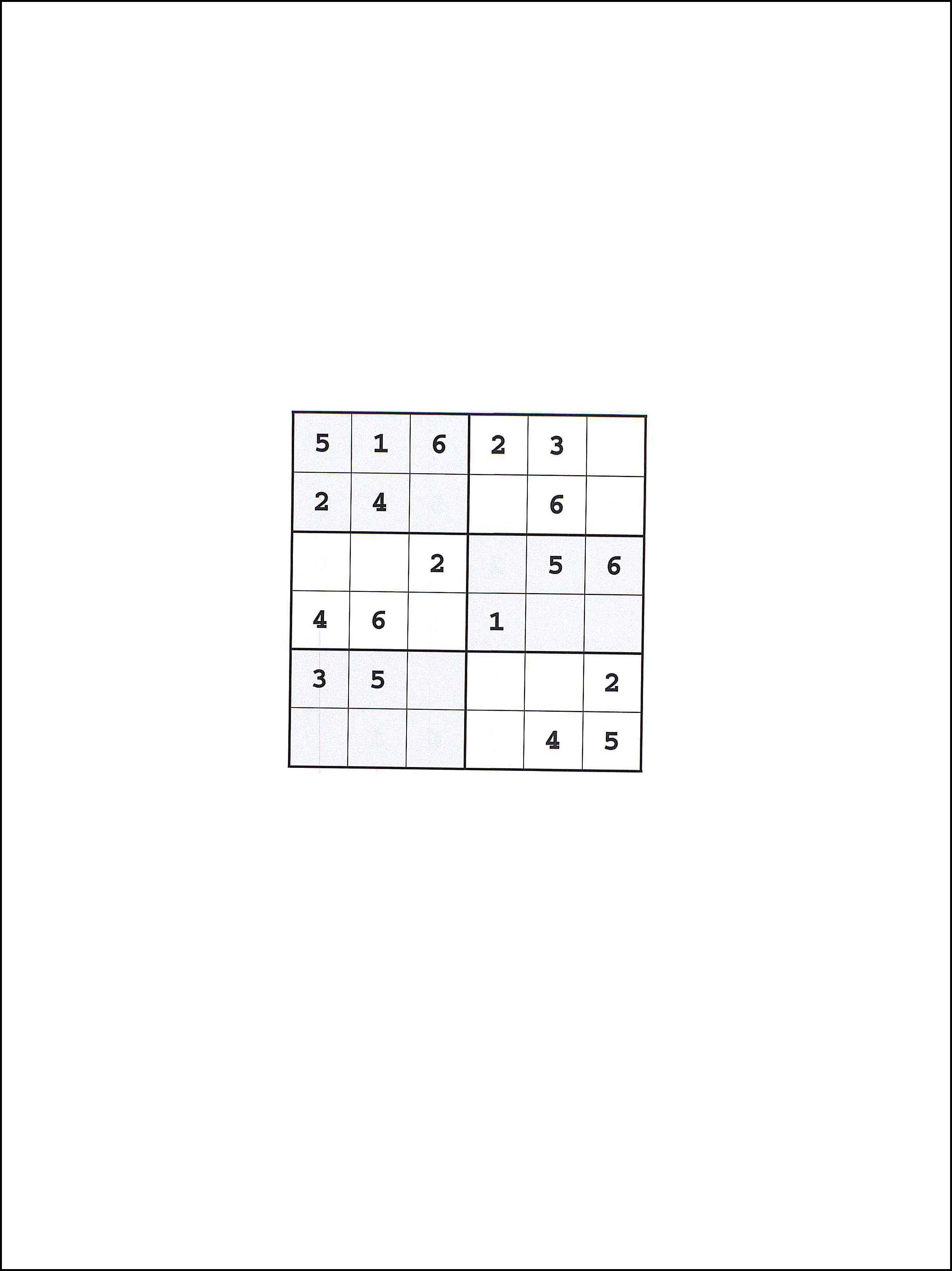 Sudoku 6x6 111