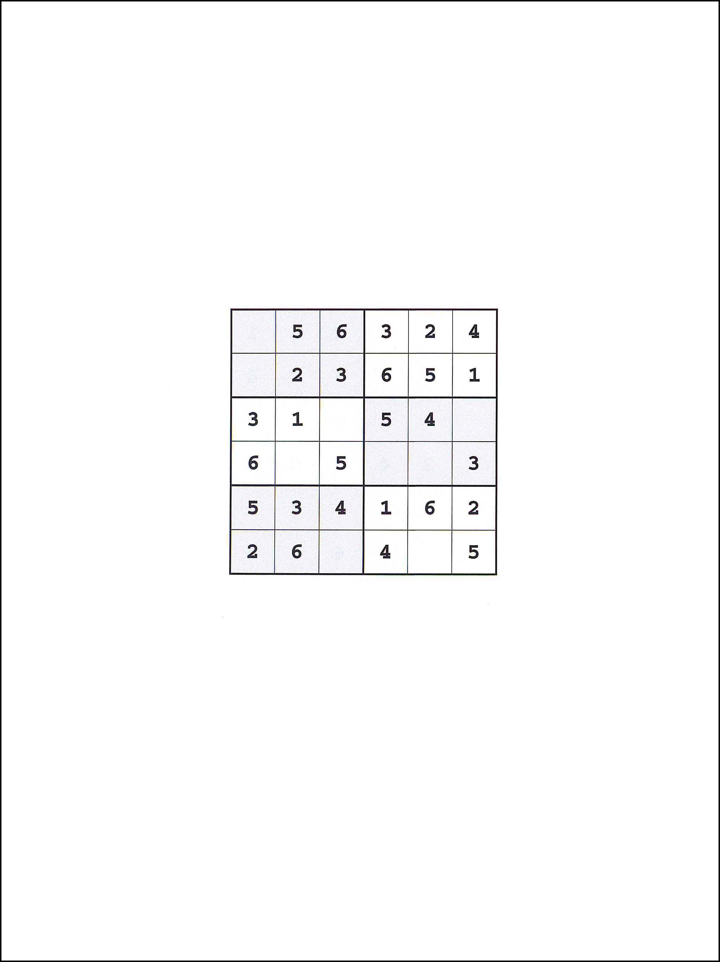 Sudoku 6x6 54