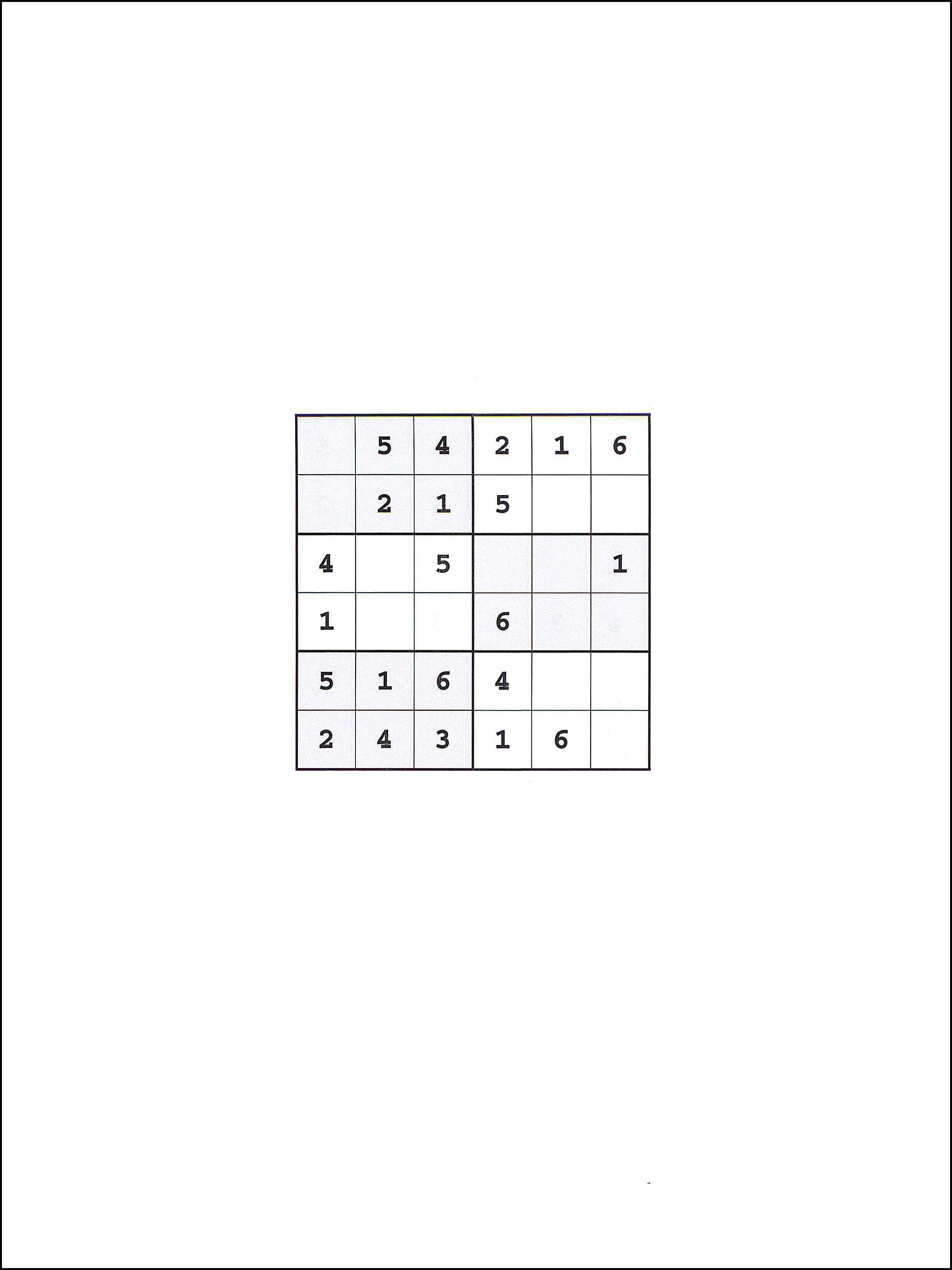 Gratis Sudoku 6x6 73