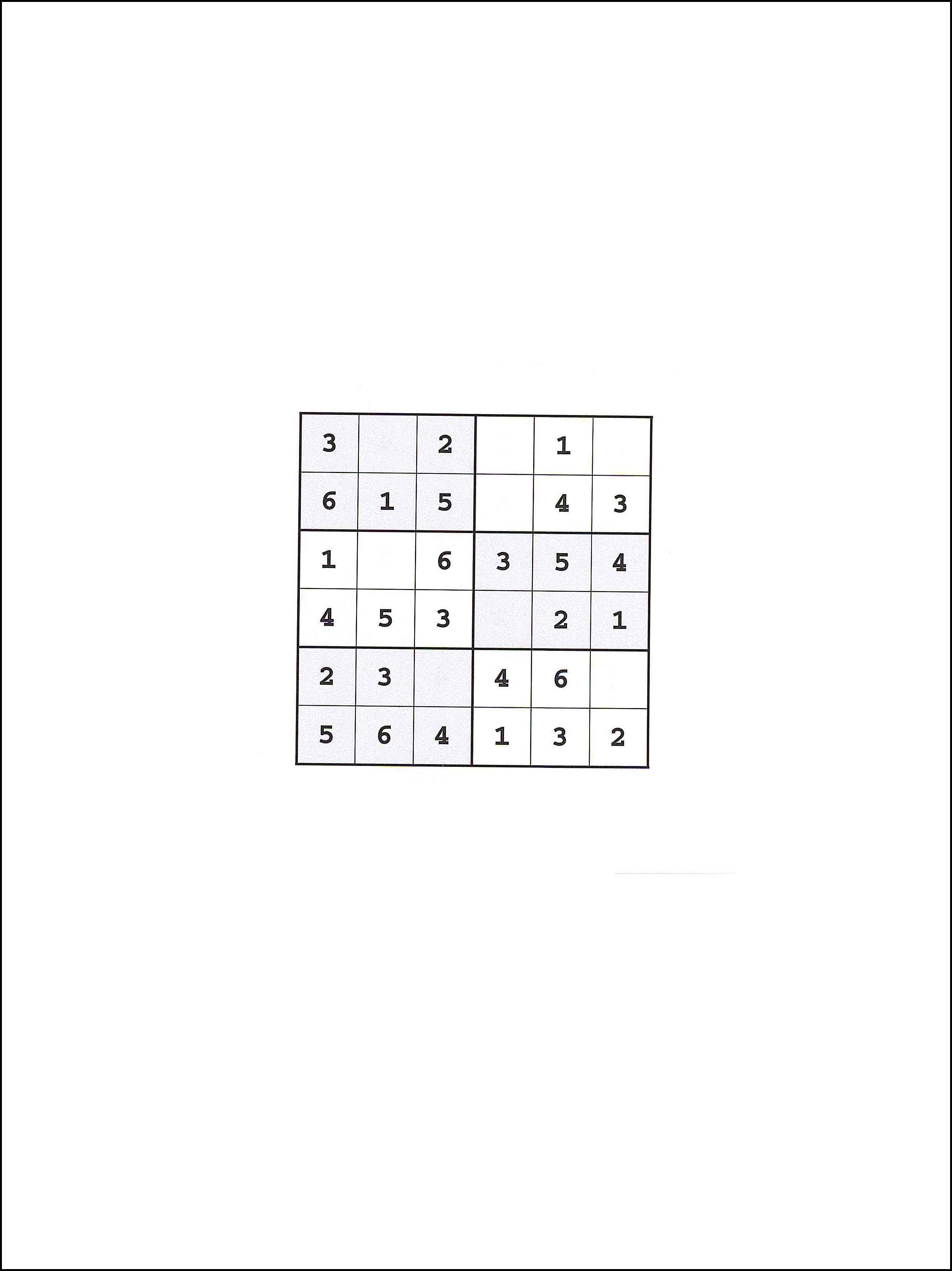 Sudoku 6x6 80