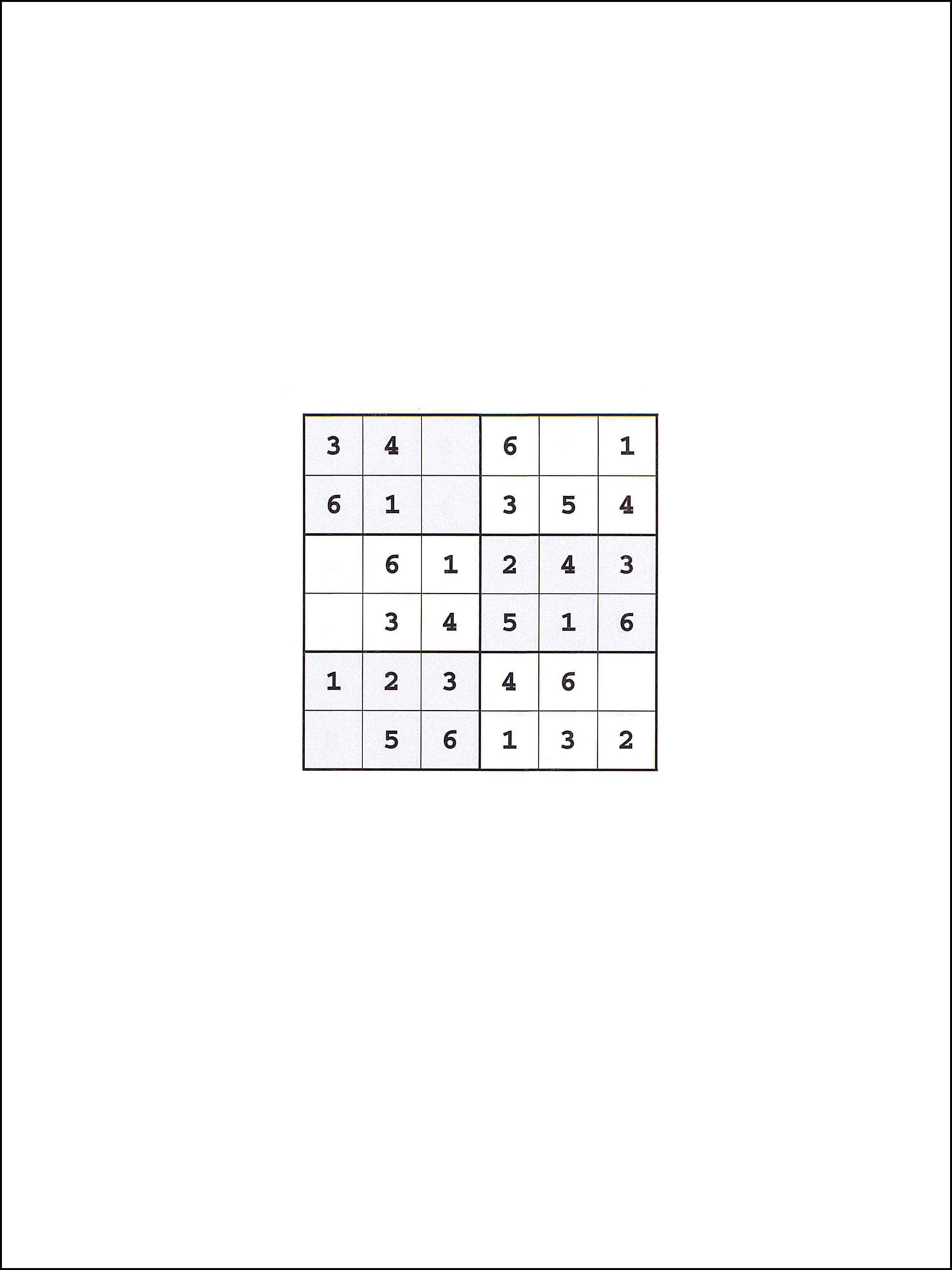 Sudoku 6x6 81