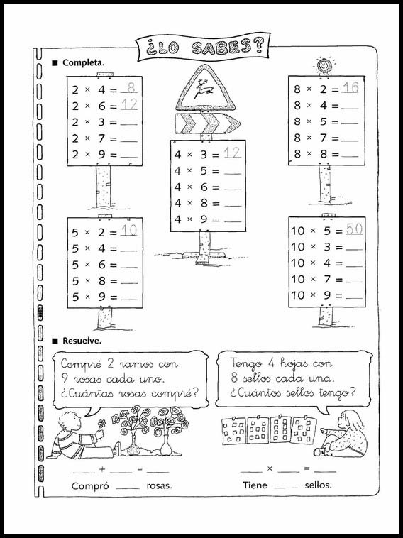 Underholdende multiplikationer at lære Spansk 6