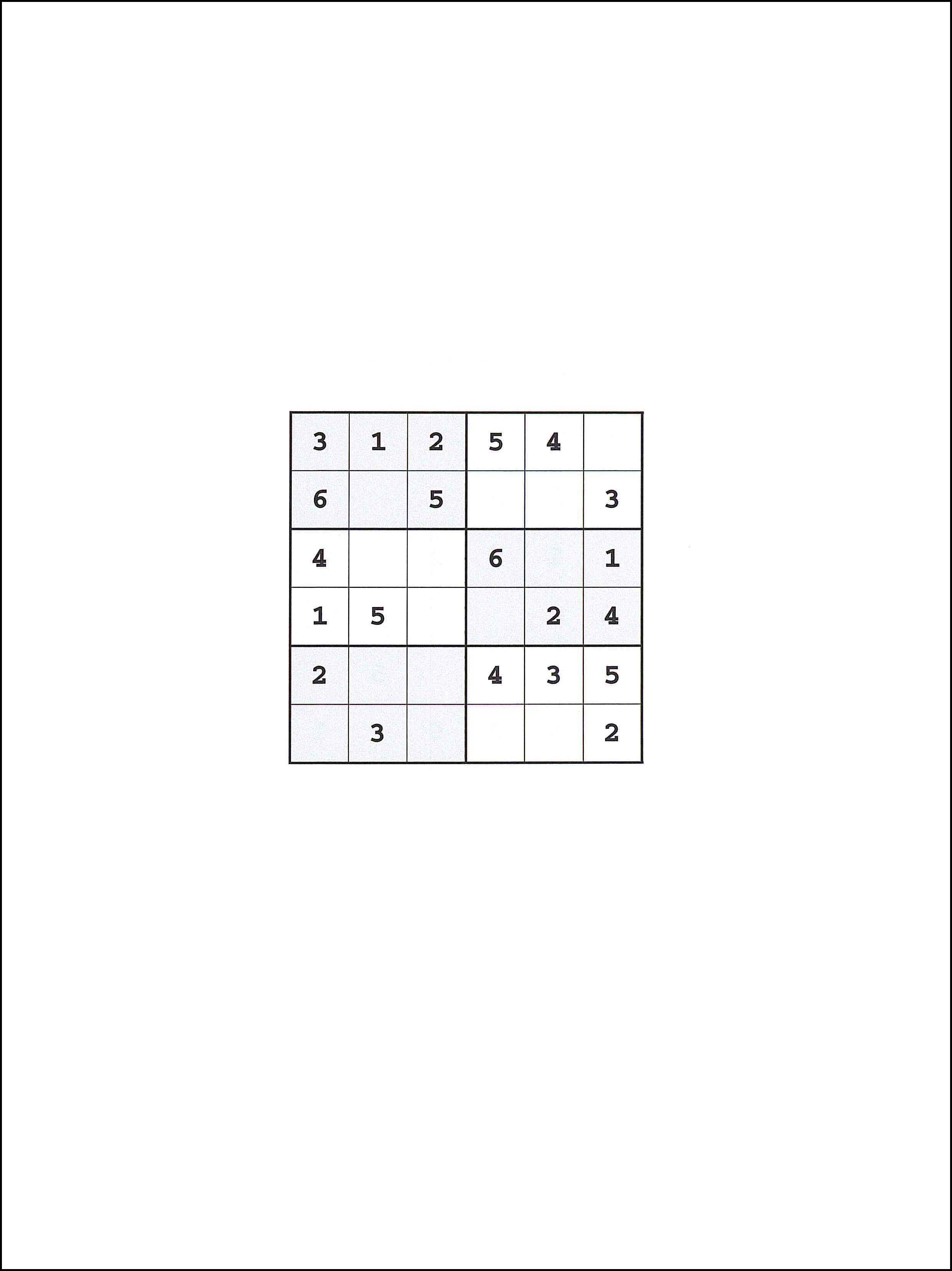 Sudoku 6x6 88