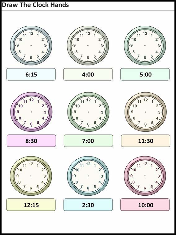 Mettez l'heure sur l'horloge 1