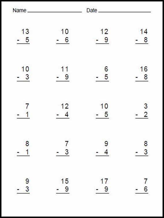 Soustraction faciles 11