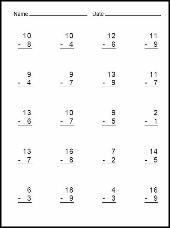 Soustraction faciles 3