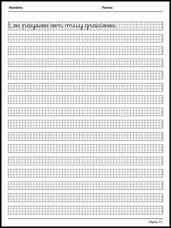 Übungen Kalligraphie auf Millimeterpapier Spanisch zu lernen 38 Kalligraphie auf Millimeterpapier Spanisch zu lernen 38