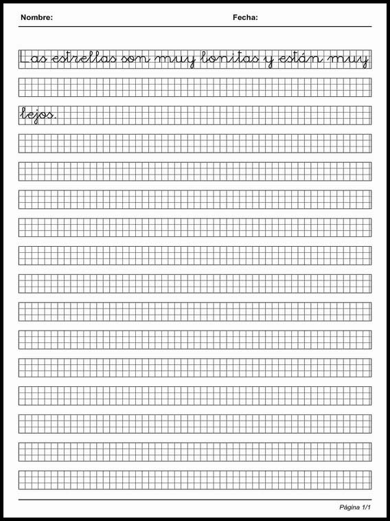 Kalligraphie auf Millimeterpapier Spanisch zu lernen 39