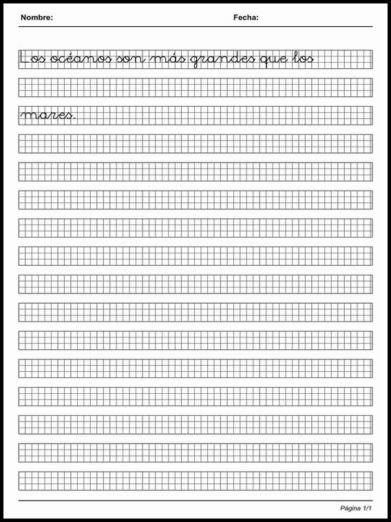 Kalligraphie auf Millimeterpapier Spanisch zu lernen 54