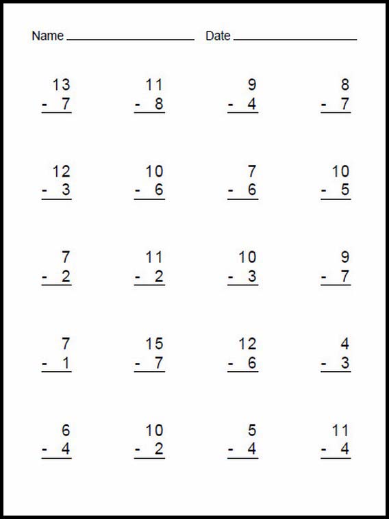 Leicht Subtraktionen 21