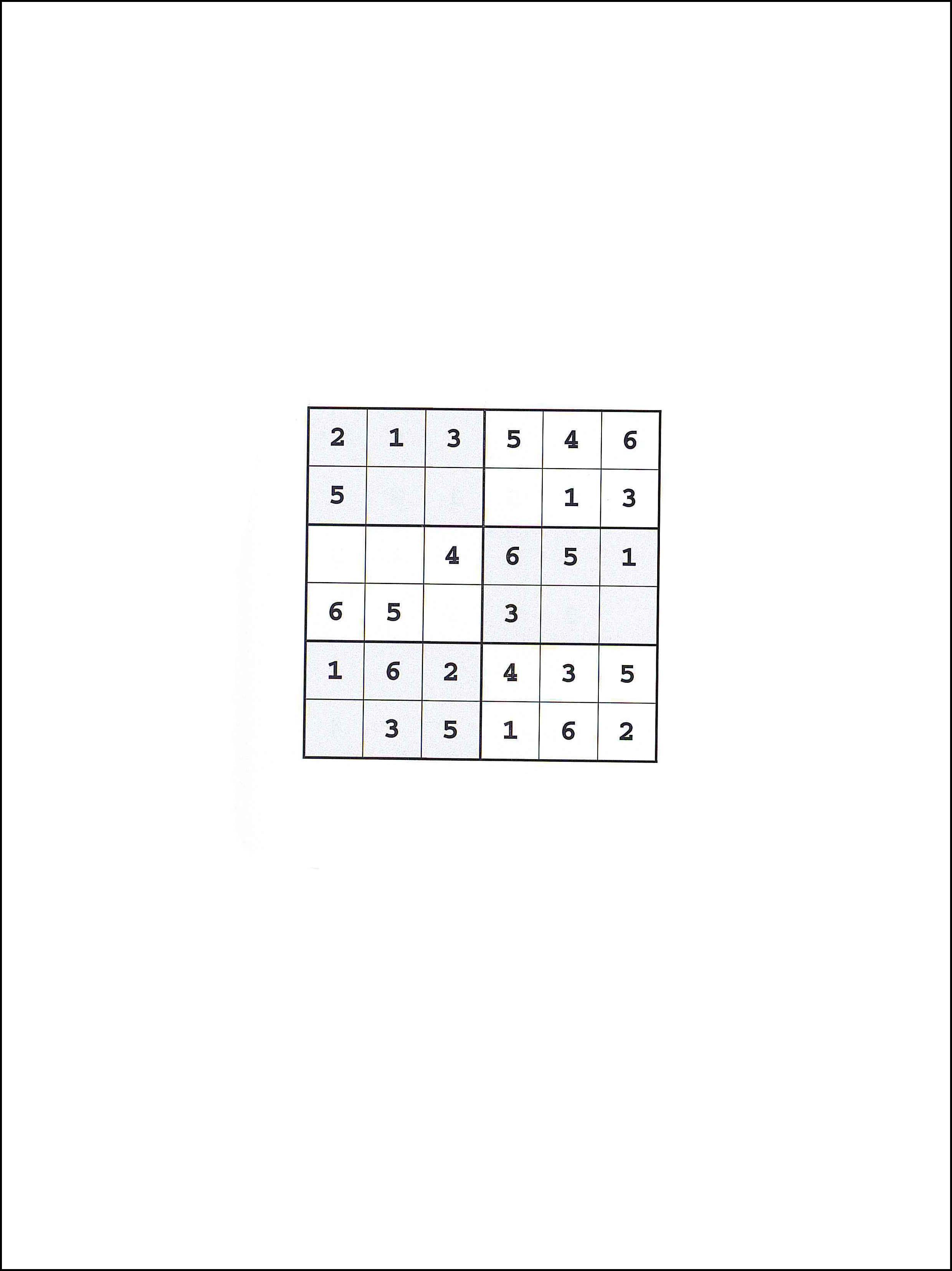 Sudoku 6x6 7