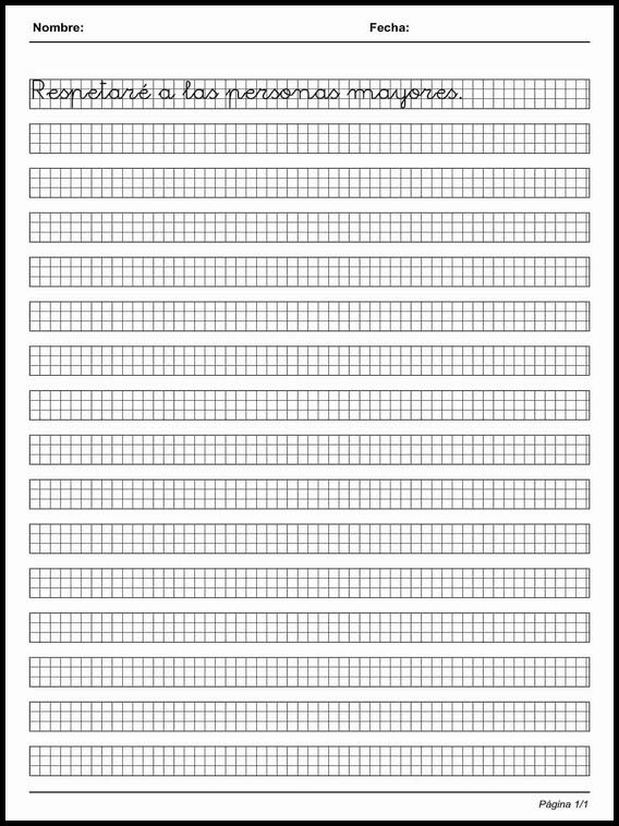 Kalligrafie grid om Spaans te leren 32