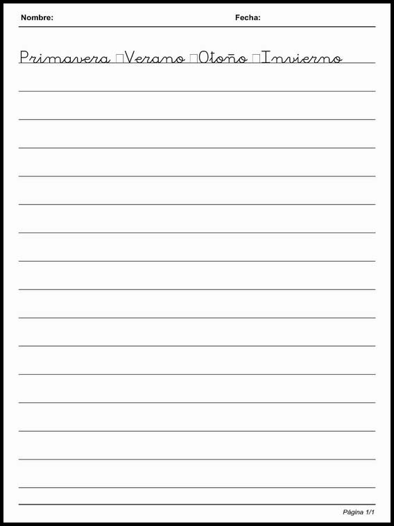 Kalligrafi i linjer för att lära sig spanska 58