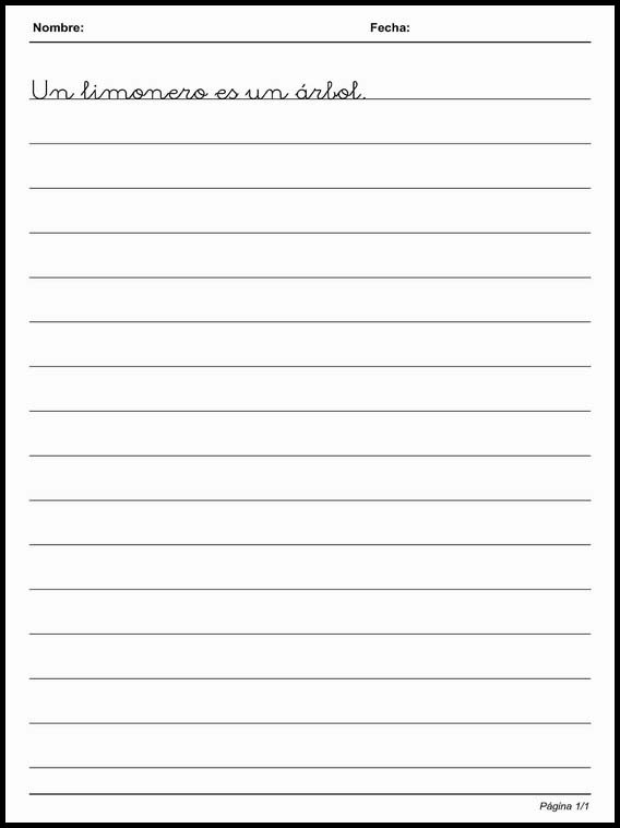 Kalligrafi i linjer för att lära sig spanska 95
