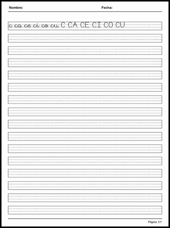 Läxa att skriva ut Kalligrafi Montessori att lära sig Spanska 6 Kalligrafi Montessori att lära sig Spanska 6