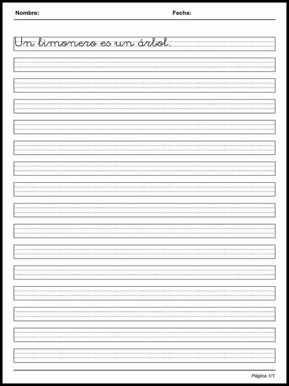 Läxa att skriva ut Kalligrafi Montessori att lära sig Spanska 94 Kalligrafi Montessori att lära sig Spanska 94